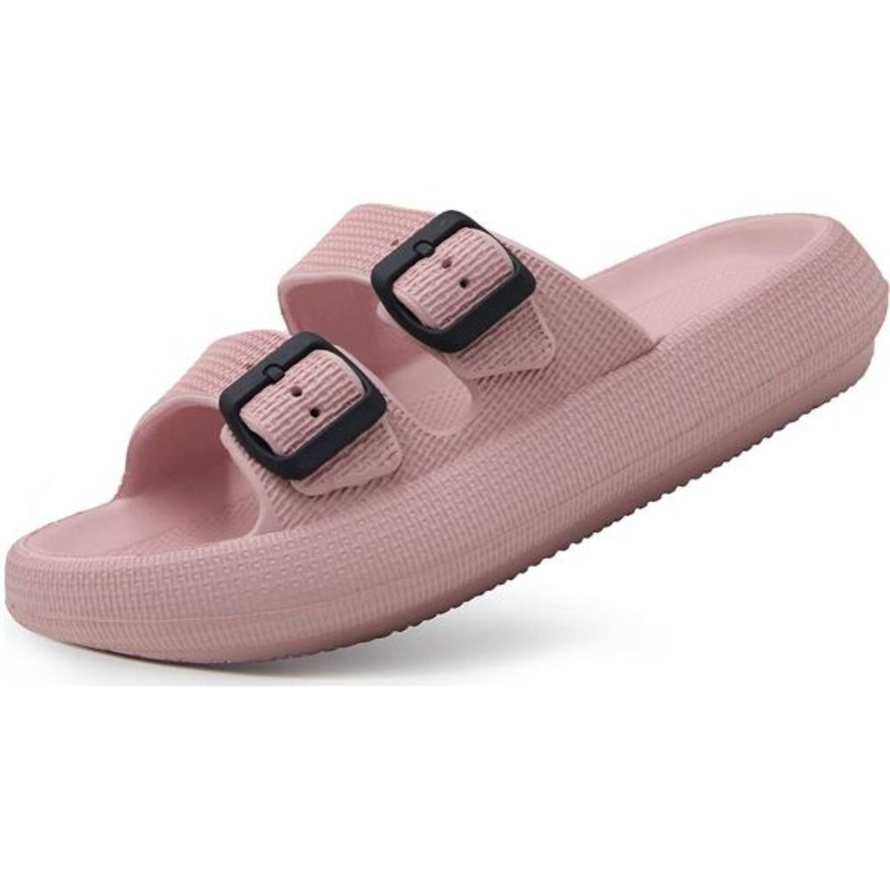 Sandals for Women and Men - Pillow Slippers - Double Buckle Adjustable
